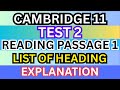 Cambridge IELTS 11 – Test 2, Reading Passage 1 (Q5–8) | LIST OF HEADINGS – Full Explanation &amp; Tips 👇