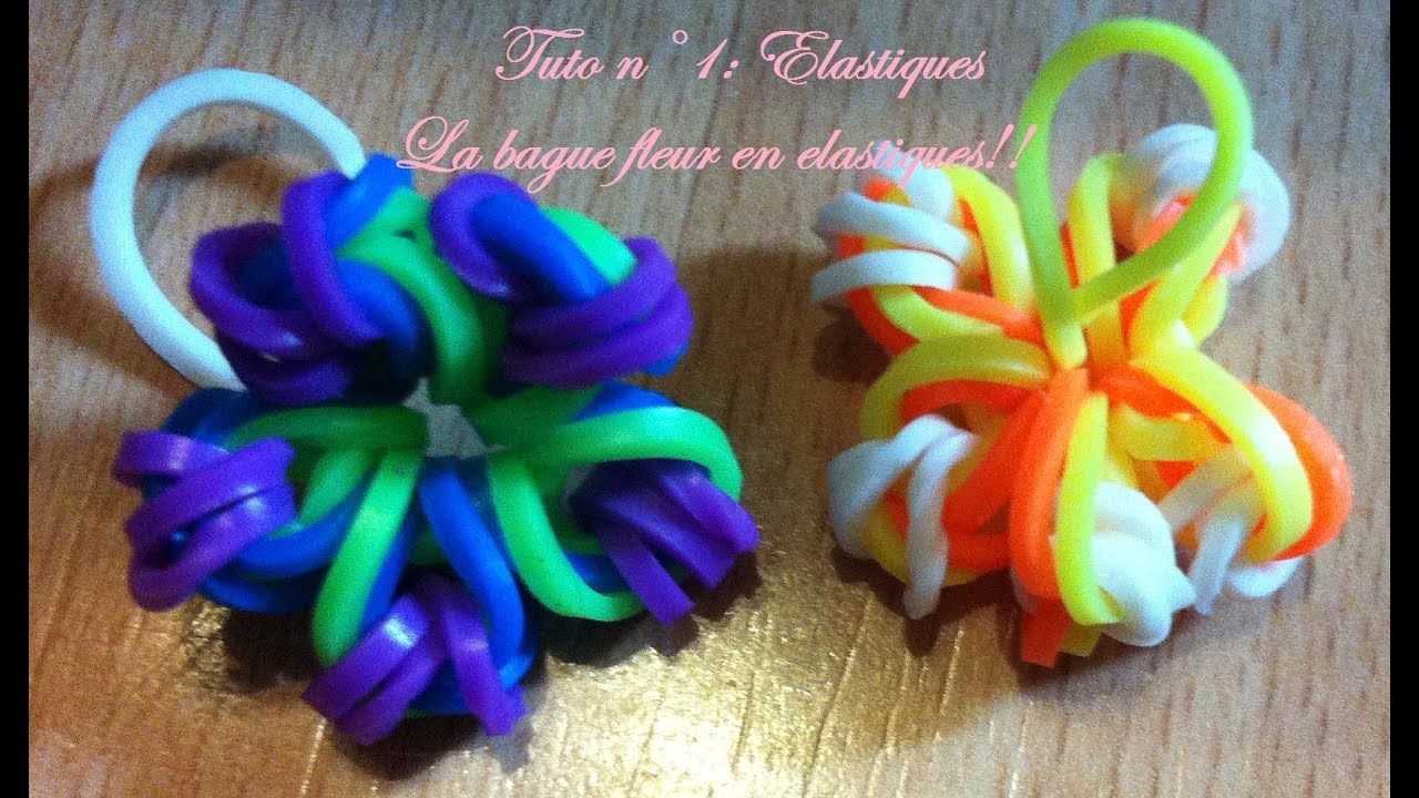 La bague fleur en elastiques (Tuto n1: elastiques) - YouTube