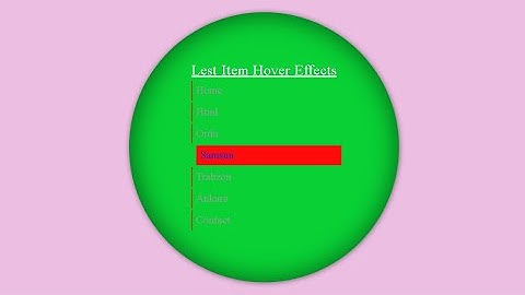 List Item Hover Effects html & css Quick Tutorial