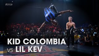 Kid Colombia vs Lil Kev (stance angle) // RED BULL BC ONE WORLD FINALS MUMBAI // Powermove Final Resimi