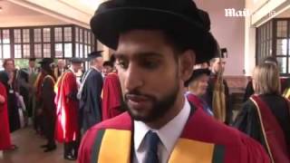 Amir Khan receives honorary degree from...