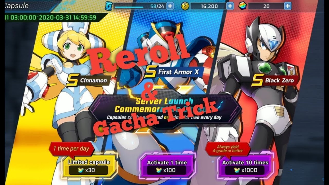 Rockman X Dive Megaman X Dive Android Gameplay,Reroll & Gacha Trick