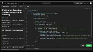 Leetcode Weekly contest 430 | Minimum Operations to Make Columns Strictly Increasing | Solution Leetcode 3402 Minimum Operations To Make Columns Strictly Increasing Java