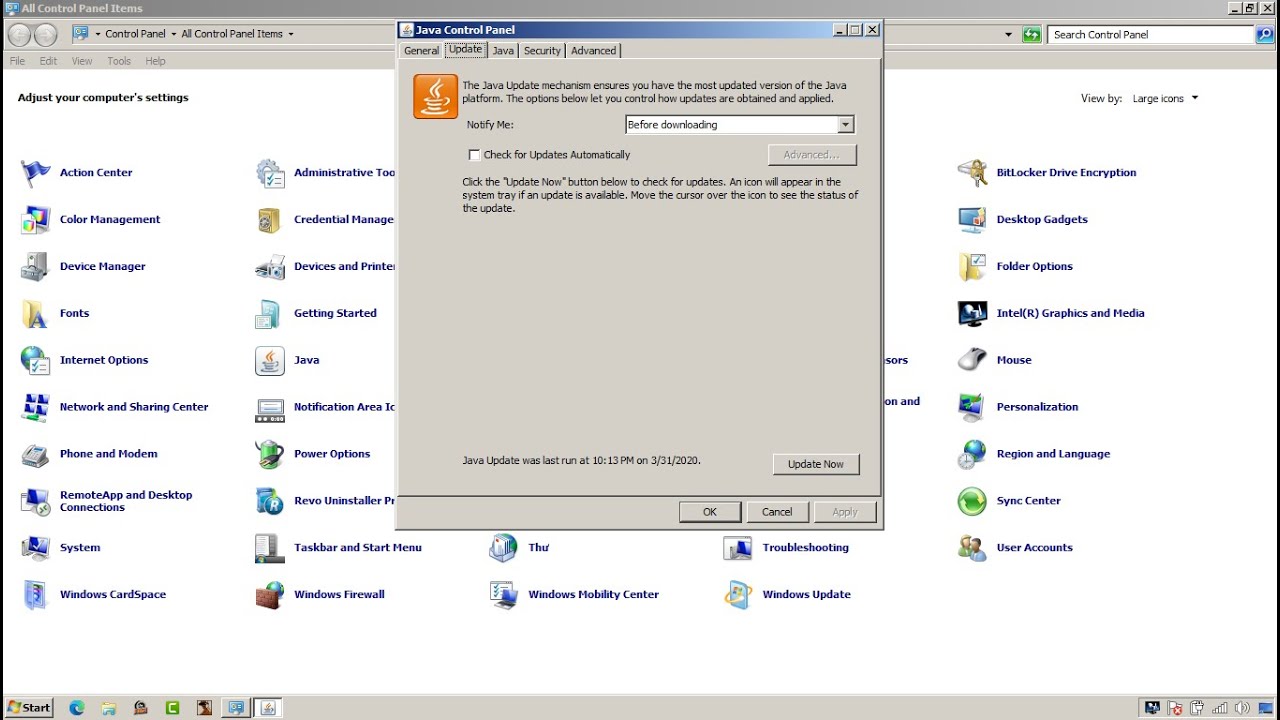 Cách tắt java auto update - How to off java auto update - YouTube
