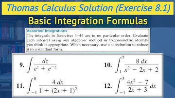 Thomas calculus chapter 8 exercise 8.1 Q9 to Q12 | Integration Techniques || Lec 3