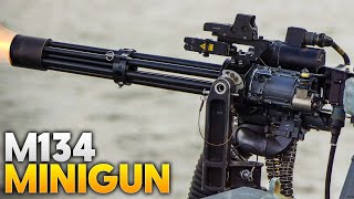 Shooting the monstrously powerful quad M134 Minigun