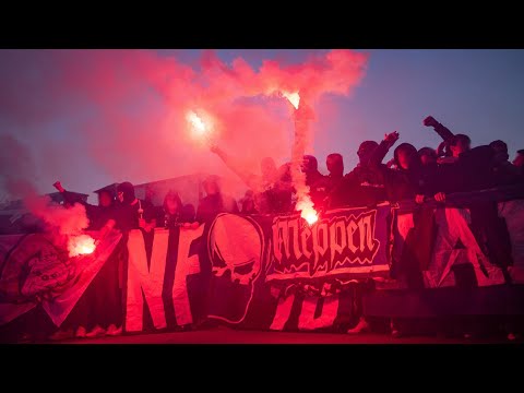 Club Brugge fans marching through Leverkusen (01.11.2022)