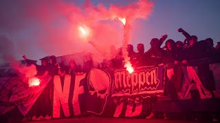 Club Brugge fans marching through Leverkusen (01.11.2022)