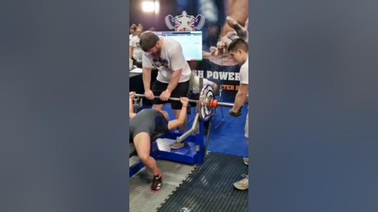 102.5kg British Bench press record YouTube
