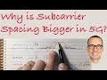 Why is subcarrier spacing bigger in 5g mobile communications