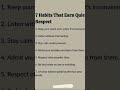 Seven(7) habits that earn quiet respect...#mindset #motivation #quiet #respect #viral #life #shorts