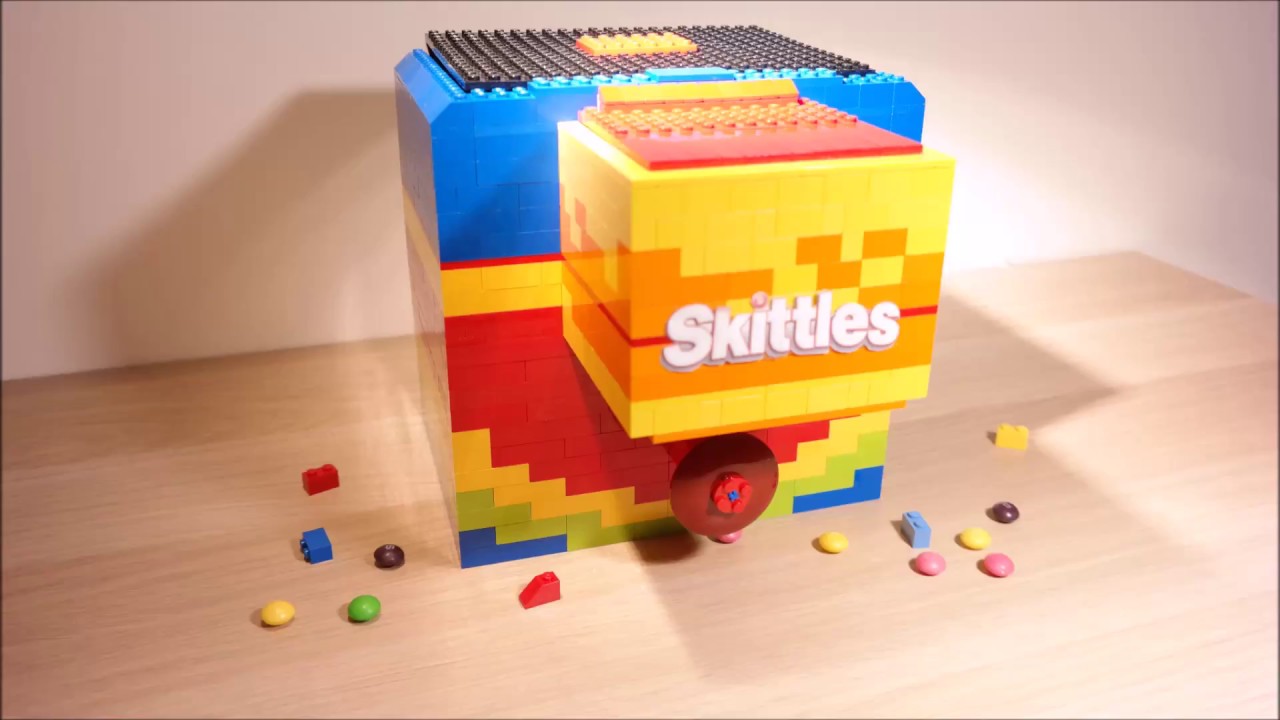 Lego Skittles machine [super simple mechanism] YouTube