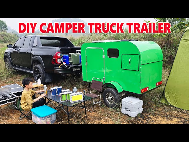 Build a mini Camper Pickup truck trailer class=