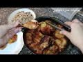 My routine for organizing and preparing snacks; I made a chicken and potato casserole.