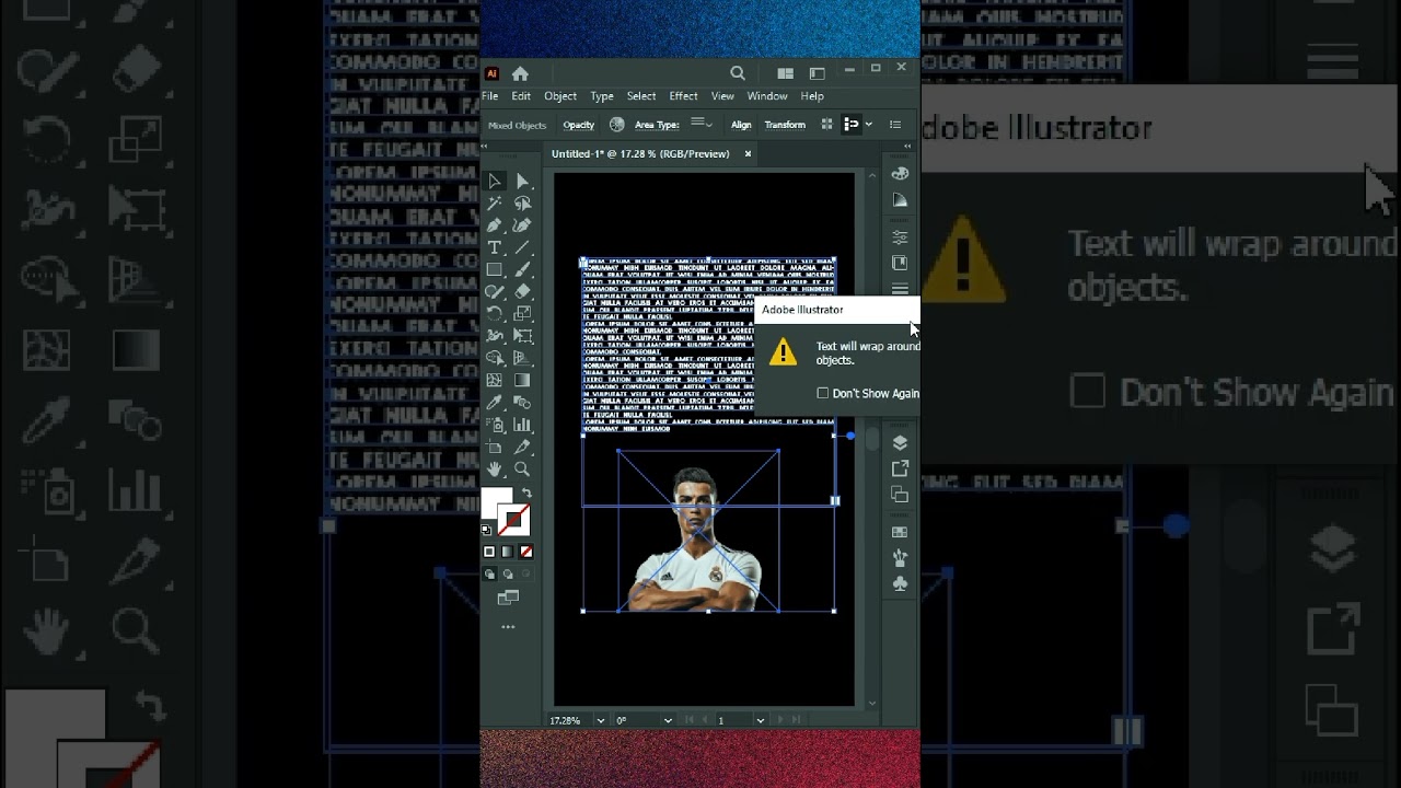 "Cool Text Warp Effect in Adobe Illustrator | Make This EPIC Ronaldo Image Art!"