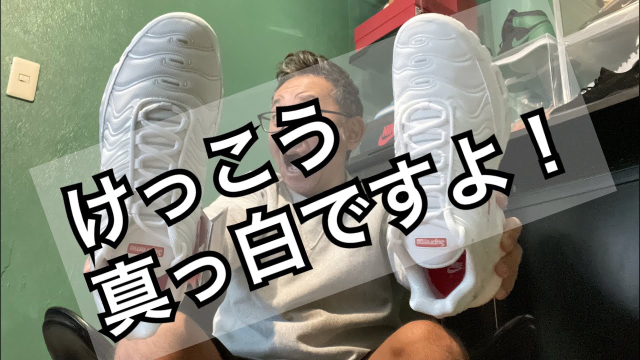 Supreme × Nike Air Max Plus TN 真っ白スニーカー