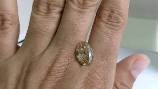 Natural Fancy Yellow Brown Diamond Oval 5Ct Certified By Gia