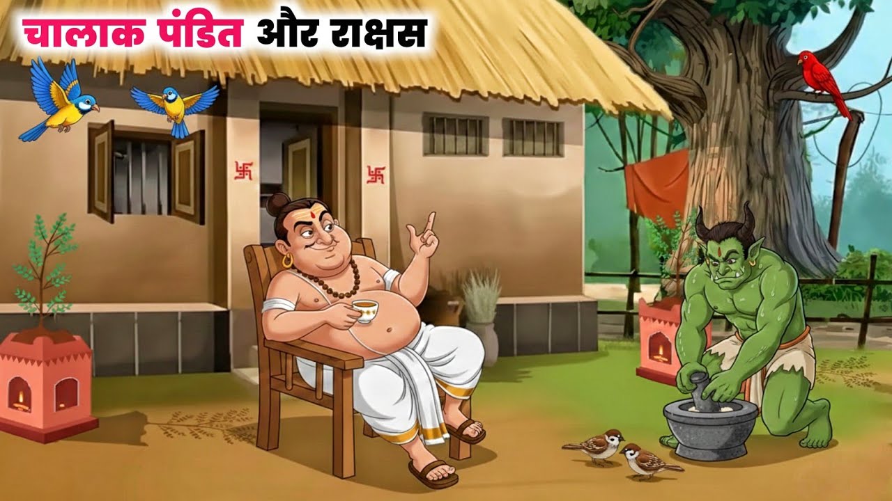 चालक पंडित और दुष्ट राक्षस | Cartoon | Kahani | Hindi Kahani | Kahaniya | Jadui Kahani | moral story