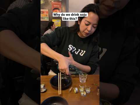 Why we drink soju like this #koreanfood #soju #koreandrink