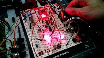 Blue clone bass synth breadboard