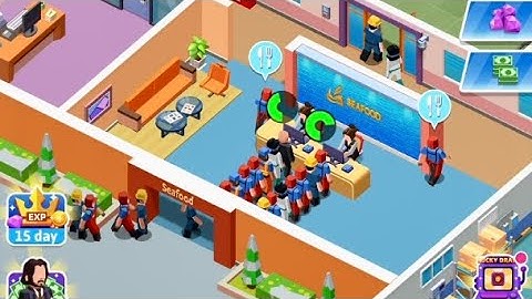 Idle seafood tycoon, all possible stations built employees 👩‍🏭 increasing fast 💨