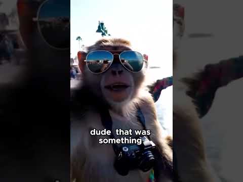 Random monkey visits Santa Monica California USA