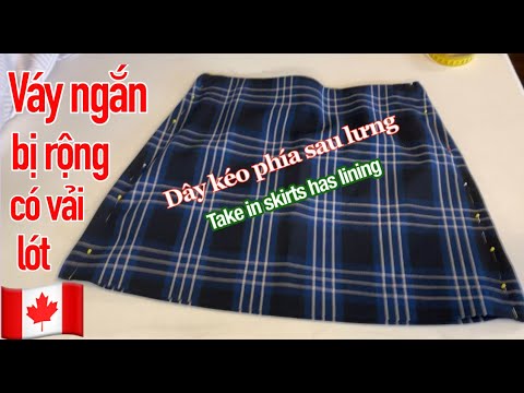 Video Cách bóp váy ngắn bị rộng có vải lót || How to take in... - youtube