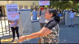 Manifestantes celestes increparon a feministas en el hospital Marcial Quiroga