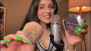 ASMR Doing Your Makeup, close whispers and fake nail tapping to help you sleep✨