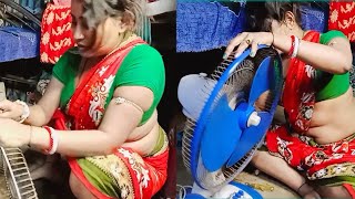 fan cleaning vlog 🔥🪥 | boudi fan cleaning vlog new | daily vlog | fan cleaning @SSvlog