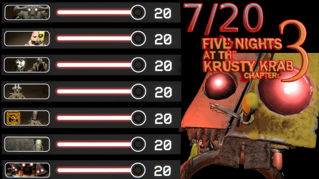 Five Night's at the Krusty Krab | Chapter 3 | 7/20 Mode | Max Mode