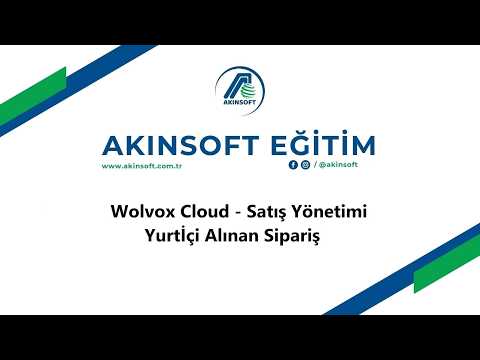 WolvoxCloud - Satış Yönetimi - Yurtİçi Alınan Sipariş