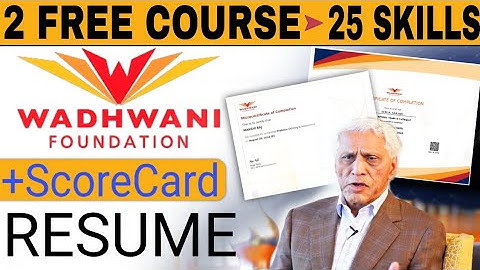 WADHWANI FOUNDATION FREE COURSES WITH CERTIFICATE | Free Certification Course 2025 | Troop Tech