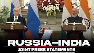 Russian President Putin holds joint press Statements with PM Modi at Hyderabad House