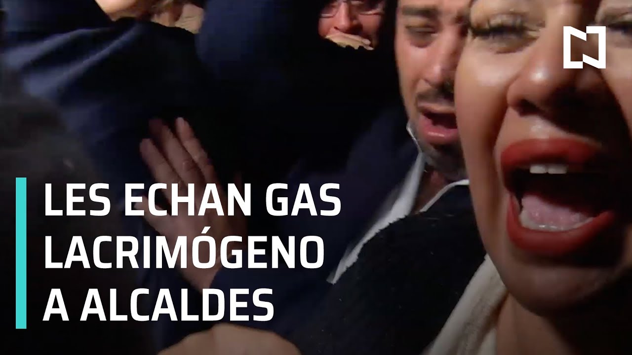 Dispersan a Alcaldes con gas lacrimógeno en Palacio Nacional En Punto