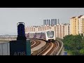 LRT Kelana Jaya Line Bombardier Innovia Metro 300 (set 80) arriving and departing at Lembah Subang.