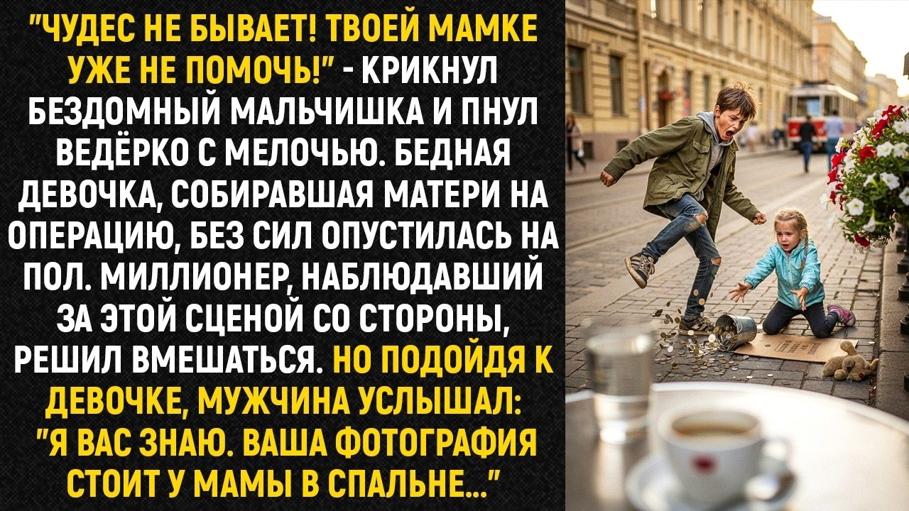 Чудес не бывает! Твоей мамке уже не помочь!    крикнул бездомный мальчишка и пнул ведёрко с мелоч