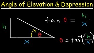 Angle of Elevation and Depression Word Problems Trigonometry, Finding Sides, Angles, Right Triangles screenshot 2