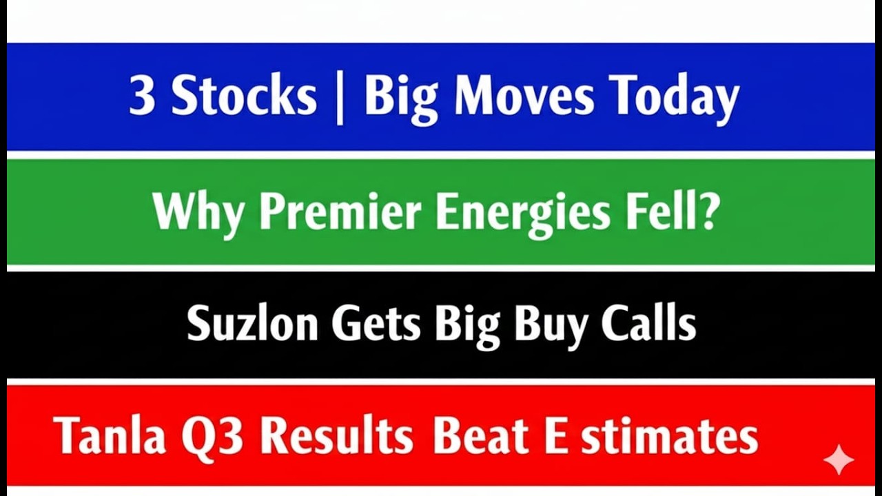 Why Premier Energies Stock Fell? | Why Suzlon Stock Is Rising? | Is Tanla Back on Growth Track?