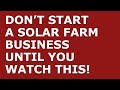 How to Start a Solar Farm Business | Free Solar Farm Business Plan Template Included