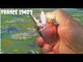 Very old vintage FLAMIDOR ECLAIR petrol pocket lighter Очень старая бензиновая карманная зажигалка