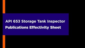 API 653 Storage Tank Inspector Publications Effectivity Sheet ( Part 4)