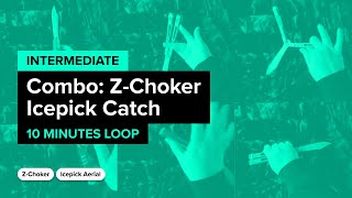 Combo: Z-Choker & Icepick Catch • Balisong intermediate trick • 10 minutes loop