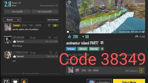 Bgmi wow Parkour map code 38349 | adventure Island part 1 | #bgmi #pubg #pubgmobile