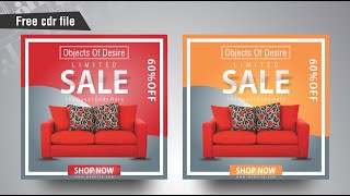 Sofa Sale Banner Design in Coreldraw Urdu हिंदी #Graphic House YouTube