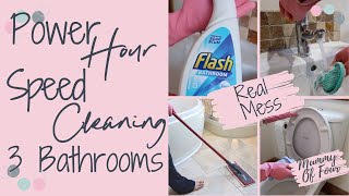 SPEED CLEANING MY BATHROOM | POWER HOUR CLEAN WITH ME UK | CLEANING MOTIVATION