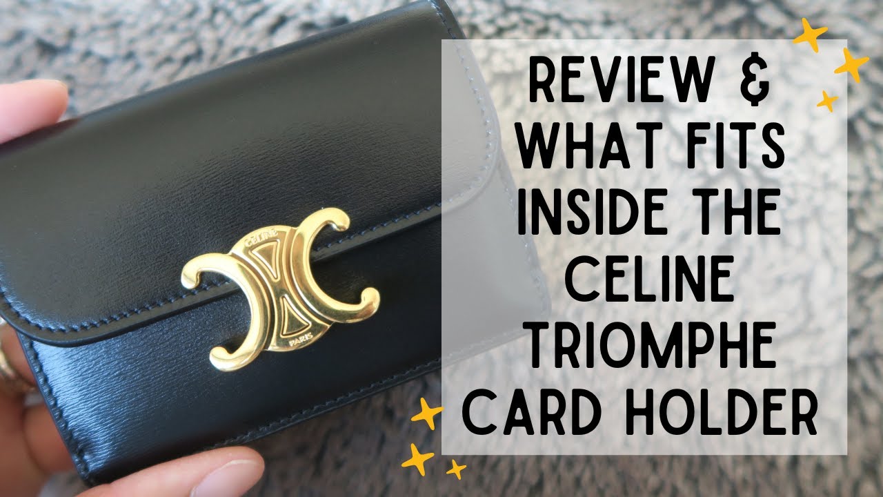 Celine - Card Holder Triomphe in Shiny Calfskin Black for Women - 24S