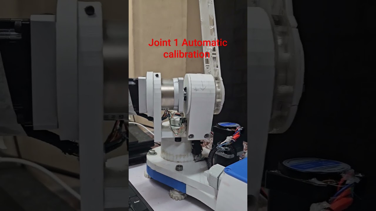 3D Printed 6 axis Robot arm.J1 joint auto calibration completed 