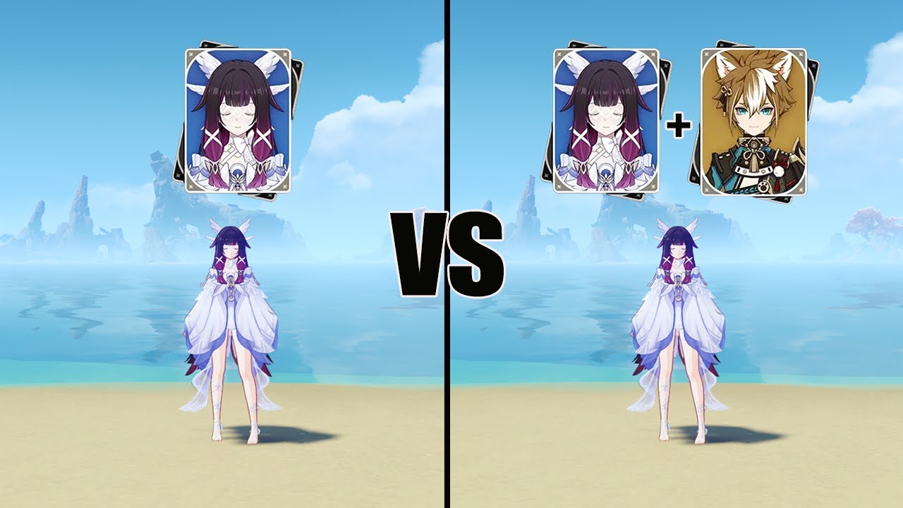 Columbina Lunar-Crystallize With and Without Gorou // Genshin impact