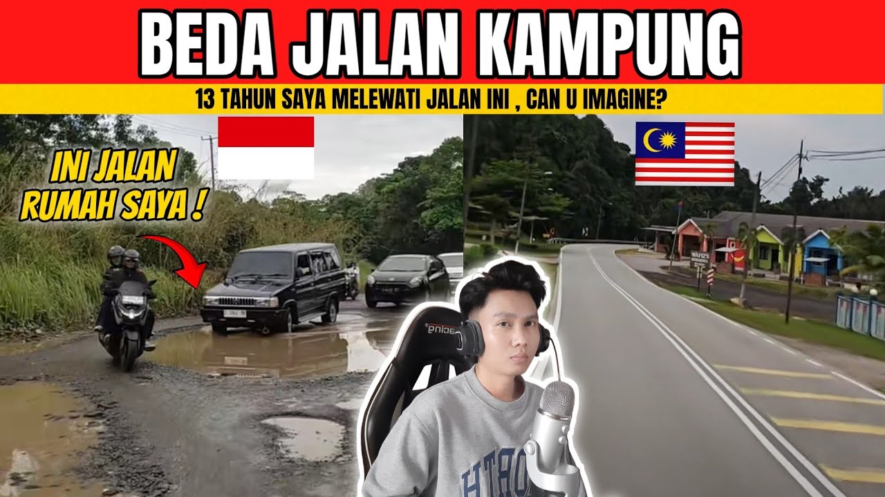 BEDA JALAN KAMPUNG MALAYSIA VS INDONESIA ! 13 TAHUN SAYA LEWAT JALAN INI !